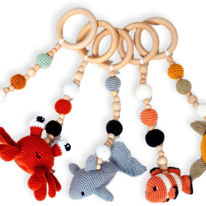 Baby Sensory Play Gym, Hanging Baby Gym Toys, Crochet Rattle Toy, Wooden Baby