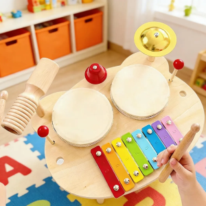 Handmade wooden musical toy for toddlers, Montessori musical toy with xylophone