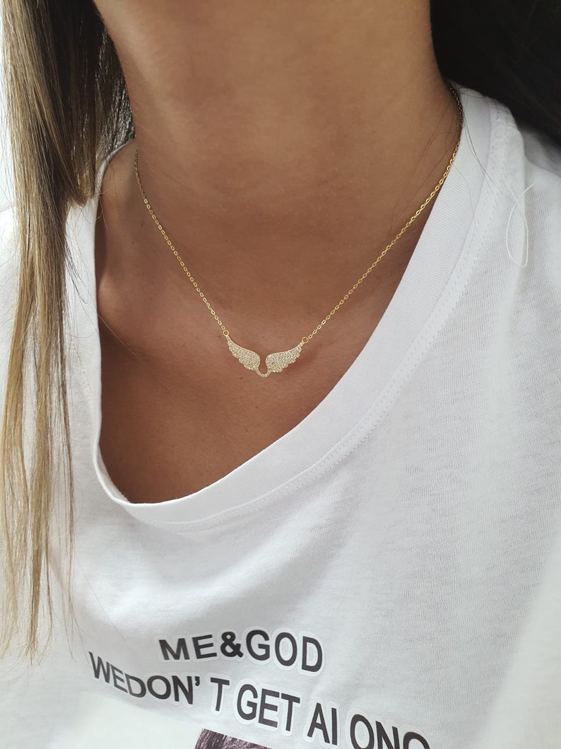 Gold Angel Wing Necklace