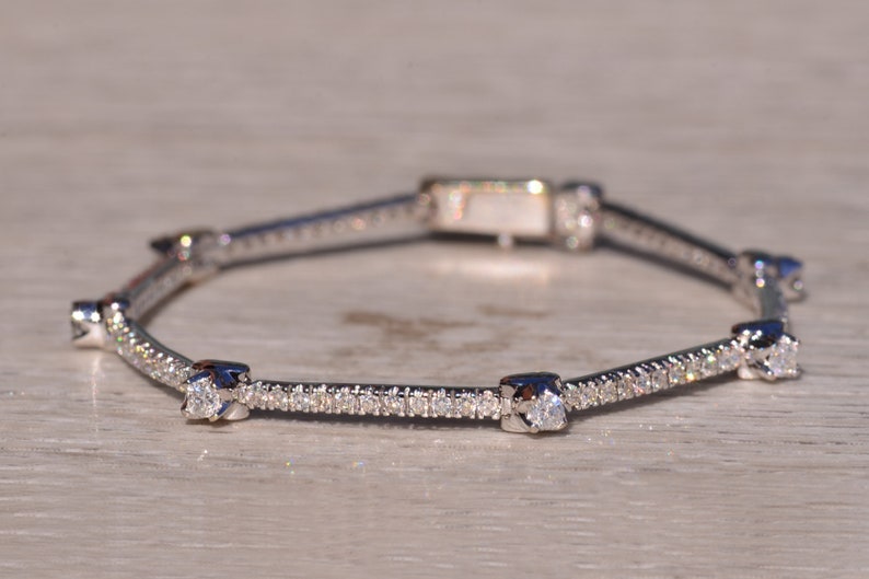 White Gold Station Diamond Bracelet