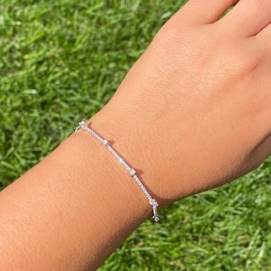 White Gold Station Diamond Bracelet