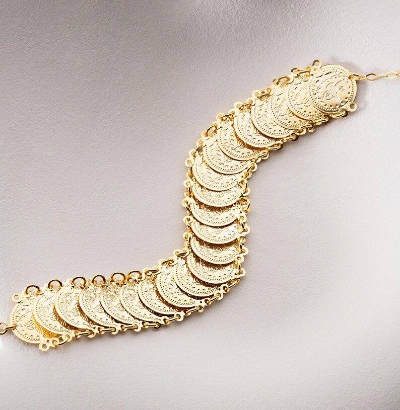 Gold Plated Quarter Coin Silver Bracelet