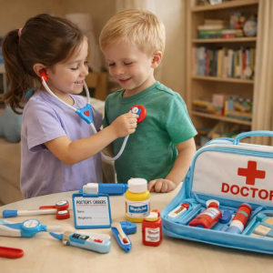 Kids Doctor Playset – Pretend Medical Kit with Stethoscope, Syringe & Tools