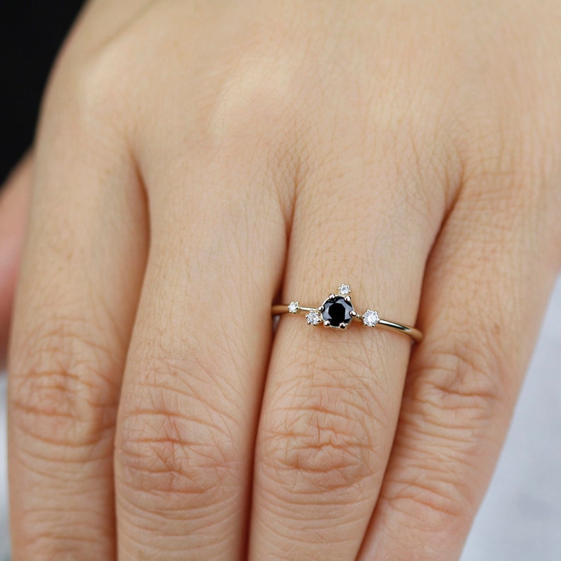 Black Diamond Engagement Ring