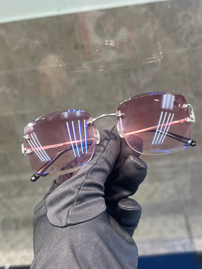 Cartier Rimless Glasses With Factory Pink Lenses / CT0010RS 001