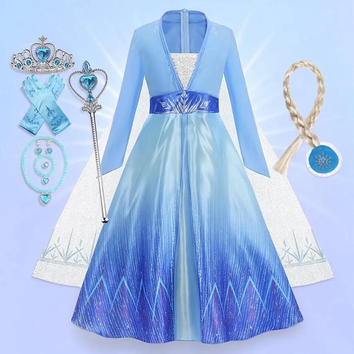 Frozen Princess Dress for Girls • Elsa Anna Costume • Snow Queen Kids Cosplay Outfit