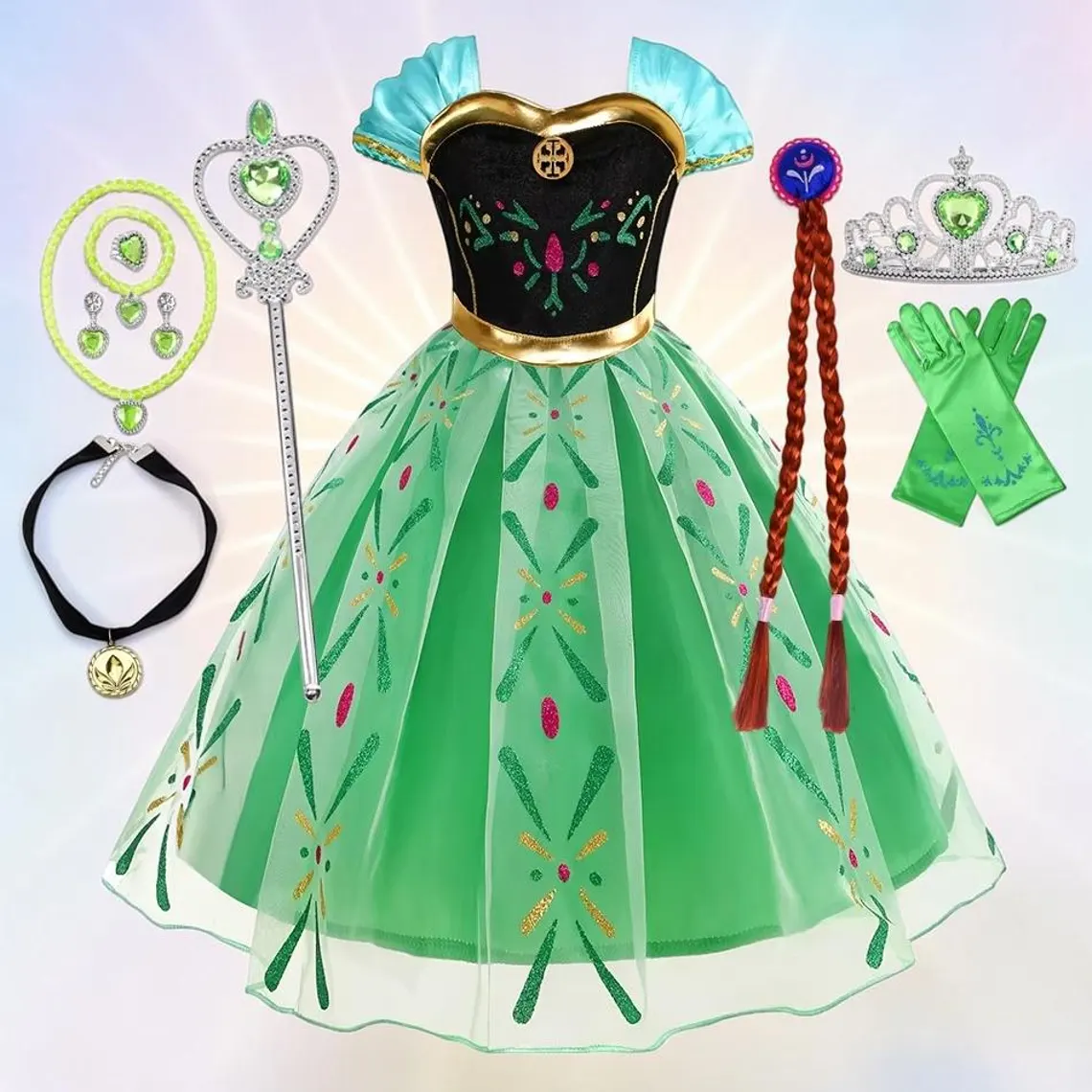 Frozen Princess Dress for Girls • Elsa Anna Costume • Snow Queen Kids Cosplay Outfit