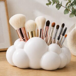 Cloud Makeup Brush Holder | 3D Printed Vanity Organizer, Minimalist Cosmetic Storage