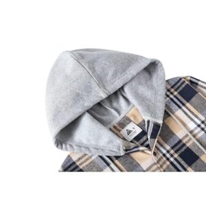 Plaid Hooded Shirt Jacket