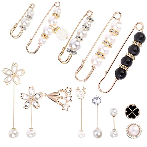 Pearl Scarf Brooch Pin Set