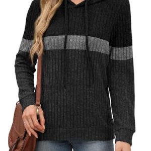 Ribbed Knit Hoodie Sweater