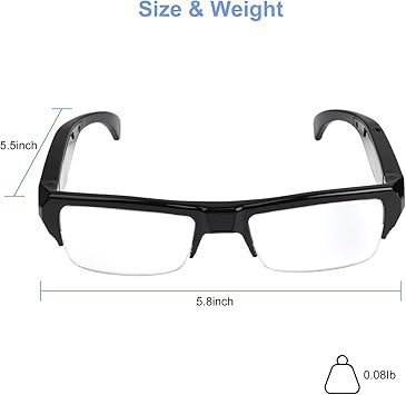 Glasses with 1080P HD Wearable Glasses，Portable Outdoor Sports Camera Eye Glasses for Biking,Hunting, Hiking Shooting Included 32G TF Card