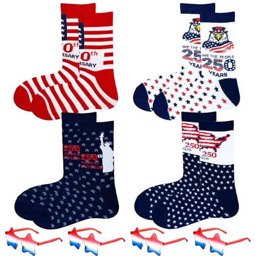 Patriotic Socks and Star Sunglasses Set