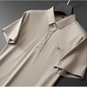 Mens 2 Piece Summer Outfit Cotton Linen Polo Shirt with Pants Lightweight Breathable Moisture Wicking Casual Wear