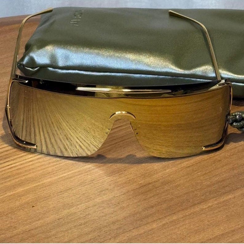 Loewe LW40193U Shield Sunglasses – Gold Mirror Visor – Unisex