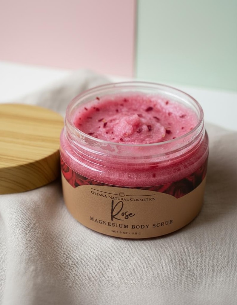 Rose Magnesium Sugar Body Scrub: Exfoliating Spa Gift (150g)