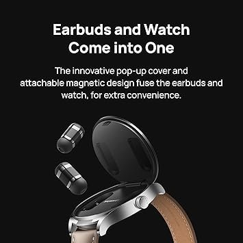 HUAWEI Watch Buds Smartwatch, Headphones and Smartwatch in One, AI & AI Noise Cancelling for Calls, Compatible with Android & iOS, Black EU/UK Global Model International Version