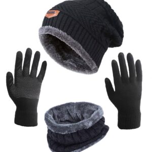 Winter Beanie Scarf and Gloves Set