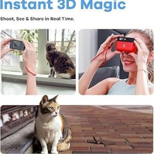 KanDao QooCam EGO - Viewer-Integrated 3D VR Camera, 24MP/8K Photos/4K 60FPS Videos Stereoscopic 3D Instant Display Camera, Compatible on VR Headsets/AR Glasses/Projectors, Charging Kit