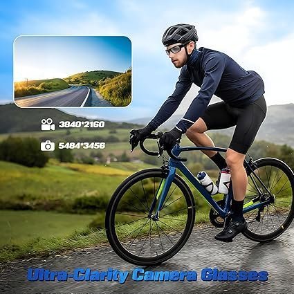 2025 Upgrade Camera Glasses 4K, Smart Glasses Camera for Men Women, Smart Sunglasses with UV400 Protection, Video Glasses for Outdoor Activities, Hiking, Cycling, Riding, Climbing, Driving