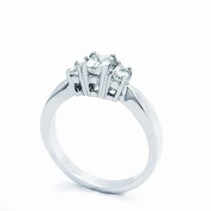 Emerald Cut Diamond Trio Ring