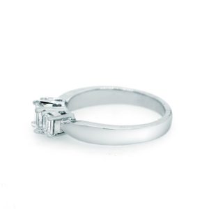 Emerald Cut Diamond Trio Ring