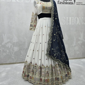 Wedding Wear White Lehenga Choli