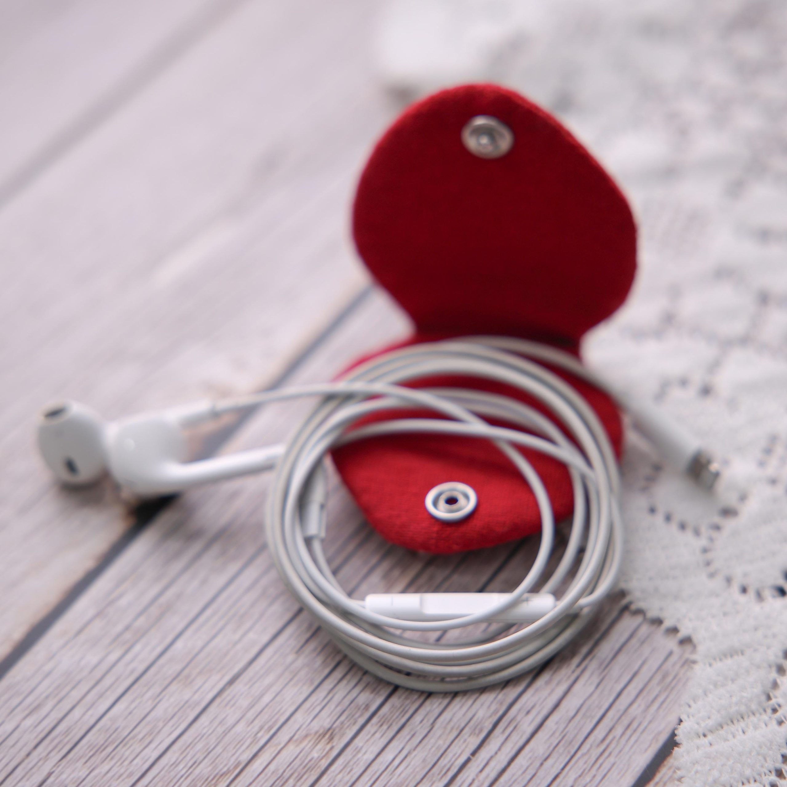 Linen Earbud Cord Wrap