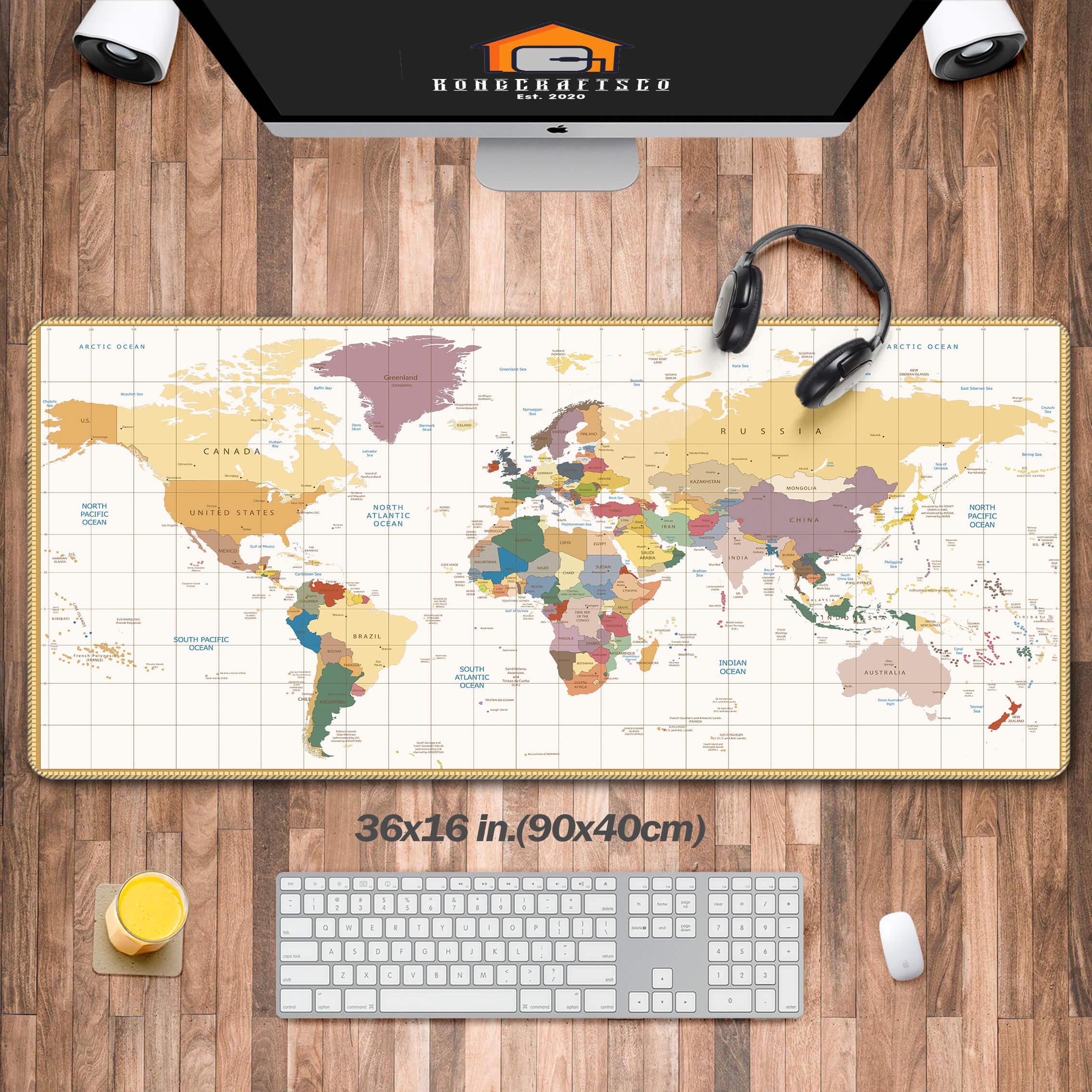 World Map Desk Mat