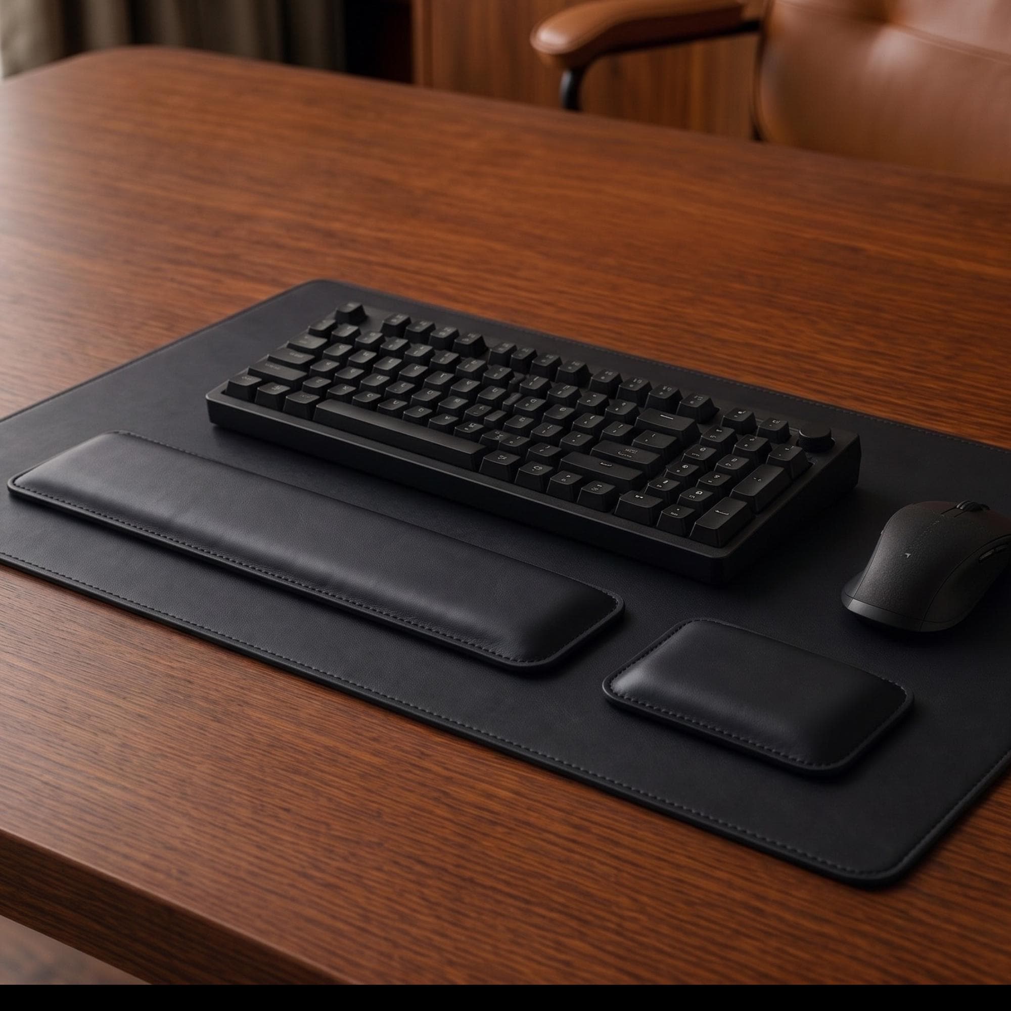 Leather Desk Mat with Wrist Rest