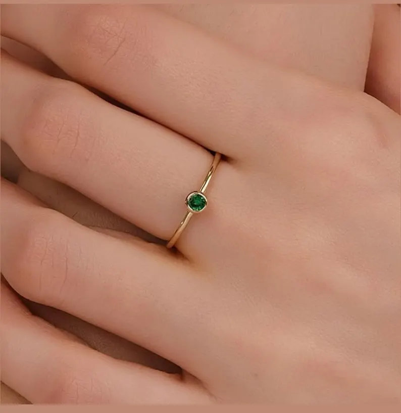 Dark Green Tourmaline ring ,Tourmaline Ring Gold Plated-