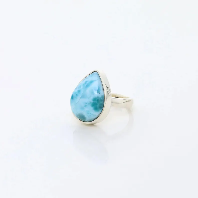 Larimar Ring 925 Sterling Silver