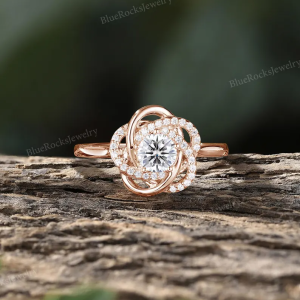 Unique Infinity Knot Moissanite Jewelry Set,