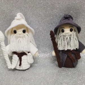 Wizard car accessories, Gandalf Crochet Amigurumi Doll,Car Decor, Key Chain.---FREE SHIPPING INTERNATIONAL